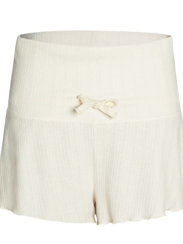 High-Waist Ribbed Wrap-Skirt Shorts – Built-In Coverage with Elegant Drape